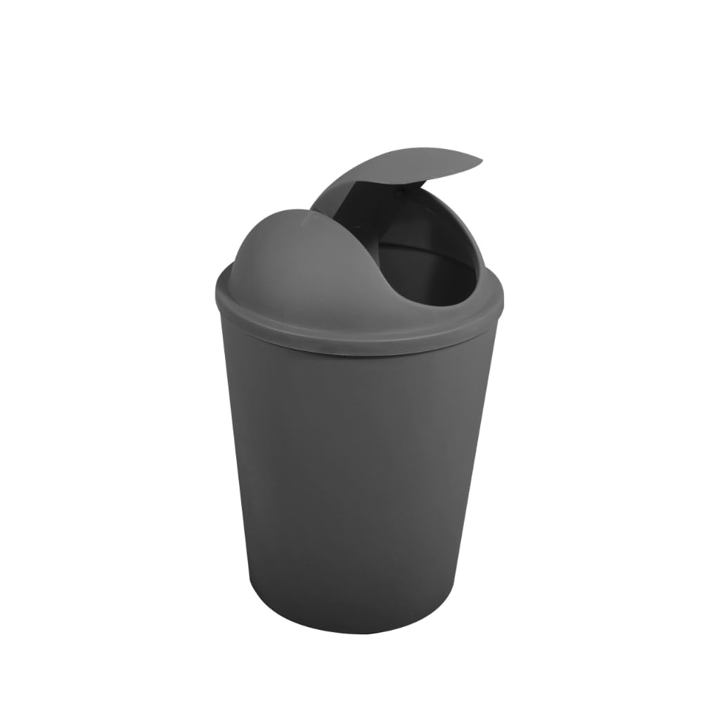 MSV Abfalleimer Abfalleimer mit Klappdeckel grau 5,5 l