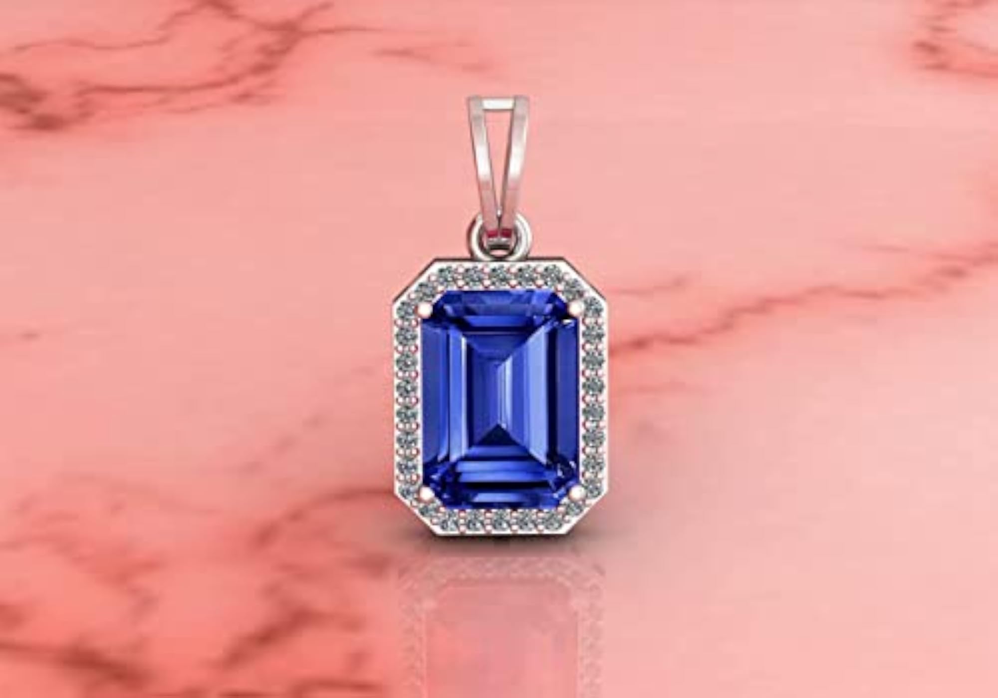 Blue Sapphire 925 Sterling Silver Pendant, 4.25 Ratti