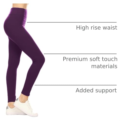 Image of Leggings Depot High Waisted Leggings for Women Buttery Smooth & Soft Women's Solid Yoga - Reg, Plus, 1X3X, 3X5X