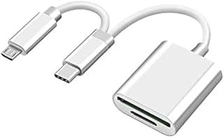 USB C to SD/MicroSD Card Reader Type C/Micro USB OTG Adapter Aluminum TF Card Memory Card Reader Camera reader Drive Recorder Video Reader Trail Cam Viewer for Android Tablets/PC/Laptop/phones/samsung