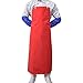 LJZznbrda FARtuplu dla kobiet, Bez rękawów Fartuch PVC Wodoodporne rzeźniki Fartuchy dla kobiety Anti-Oil Chef Gotowanie Fartuch dla mężczyzn Czyszczenie rzeźników Narzędzia (Color : Red)
