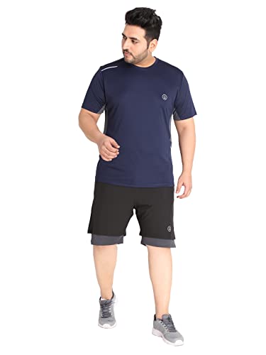 Image of CHKOKKO Men's Polyester Regular Fit Solid Sports T-Shirt