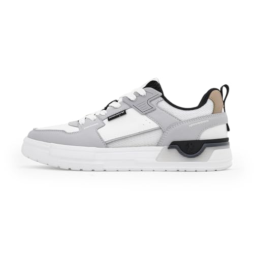 Image of Red Tape Men's Sneakers White Grey Pu Mesh Round Toe Lace-Up