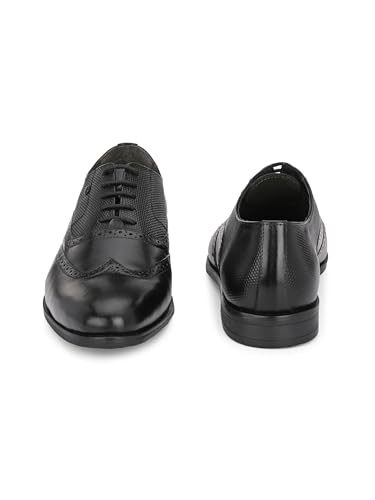 Image of San Frissco Men's Formal Shoes Leather Brogues Lace Up Footwear Cushioned Footbed with TPR Sole Lightweight, Flexible and Stylish for Office, Wedding, Parties and Dailywear