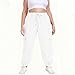 Womens Plus Size Cargo Sweatpants Casual Oversized Athletic Joggers Fashion Outfits Y2k High Waist Pants with Pockets White
