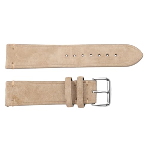 Bracelet de montre cuir de vache beige ajustable et résistant pour montre homme et femme