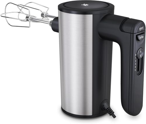 Foto von WMF Kult X Handmixer – Handrührgerät aus Edelstahl Cromargan mit 5 Geschwindigkeitsstufen und Turbofunktion, leistungsstark, Küchenmixer zum Rühren, Kneten und Aufschlagen, ergonomisch, leise, schwarz