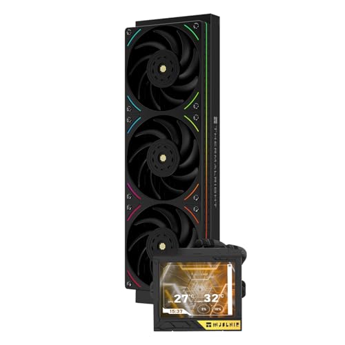 Thermalright TR Mjolnir Vision 360 UB PRO ARGB Schwarzer CPU-Aio-Kühler 360-Spezifikation Wasserkühlersystem mit Inline-Lüfter 3 5 LCD-Bildschirm mit 640x480 Auflösung für AM4/AM5; Intel lga1851