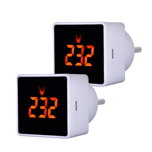 Image of Blackt Electrotech BT71PL Plugin Digital Voltmeter Panel Meter LCD AC Voltmeter Volt Tester Small Size (2), White