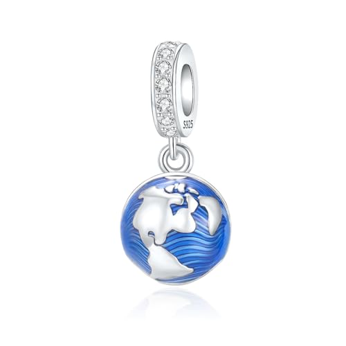 BIZK 925 Sterling Silver Charms For Women Bracelets and Necklaces Charm Fashion Jewelry for Lover Mother and Friend (The Earth)