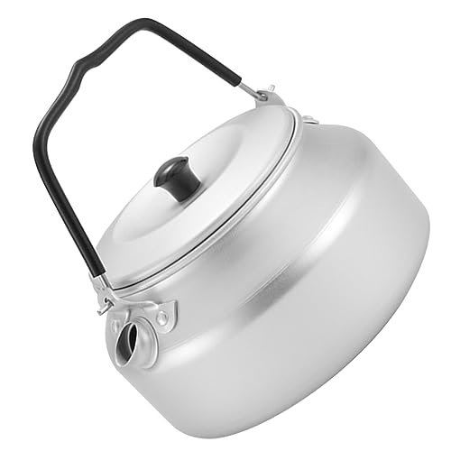 Mipcase Hervidor de Agua Portátil de Aluminio de Camping con Mango Cómodo Hervidor de Multiusos para Exterior y Estufa