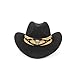 Produktbild MADONG Mode Cowboyhut Damen Herren Western Cowboyhut Papa Gentleman Damen Leder Sombrero (Farbe : Schwarz, Größe : 56-59cm)