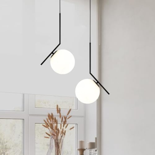 Lámpara colgante moderna de globo con 1 luz para techo 5