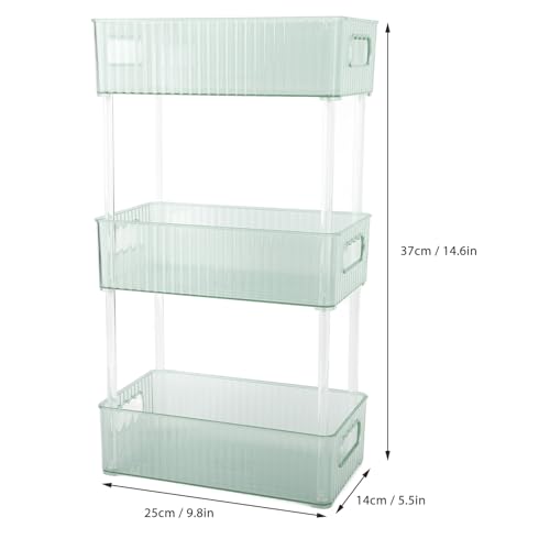 Caixa de Armazenamento Multifuncional, Organizador de Bancada de Banheiro de 3 Camadas Com Bandeja R