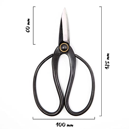 HappySeed Scharfe Bonsai Schere aus Stahl - Traditionelles Bonsai Werkzeug für eine professionelle Bonsai-Zucht - ideal für Knospen, Blätter & Äste