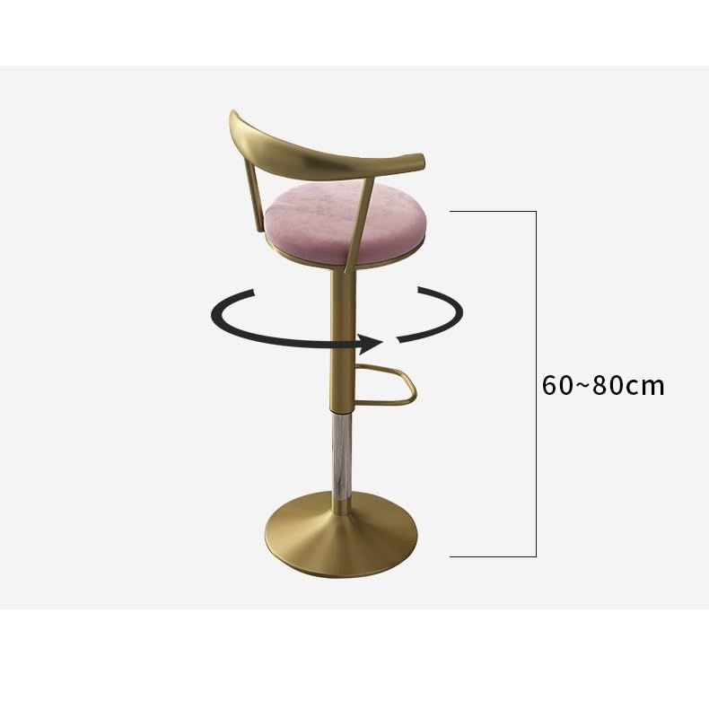 Tabouret de bar confortable rose et or pour petits espaces - 4