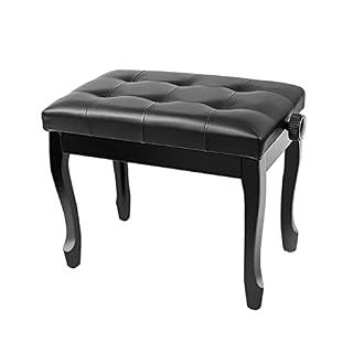 TEmkin Tabouret de Piano Confortable, Banc de Piano, Banc de Clavier, Tabouret de vanité bénéficiant de la Fonction de Levage hydraulique Automatique, 55 x 34 x 47-57 cm - Les Beatles, Paul McCartney, John Lennon, RIngo Starr, George Harrison