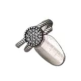 Jazuaiao Anillos de banda abierta de circonita cúbica, tamaño ajustable para ocasiones especiales, joyería ajustable de circonita cúbica