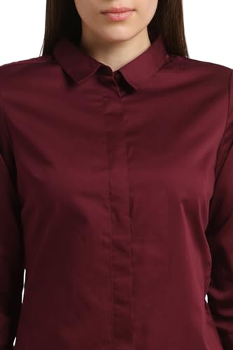 Image of Van Heusen Women's Regular Fit Solid 3 /4 Sleeve Cotton Rich Formal Shirt