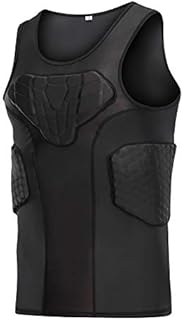 TUOY Padded Rib Protector Shirt Padded Shirt Sleeveless for Football Baseball