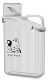 Brabtod Cat Food Storage Container Airtight |3 Qt/2.8 L Clear Plastic Cat Puppy Food Treats Container with Measuring Cup|Hold up to 3.8 lbs of Pet Food|Portable Food Containers for Travel| BPA Free