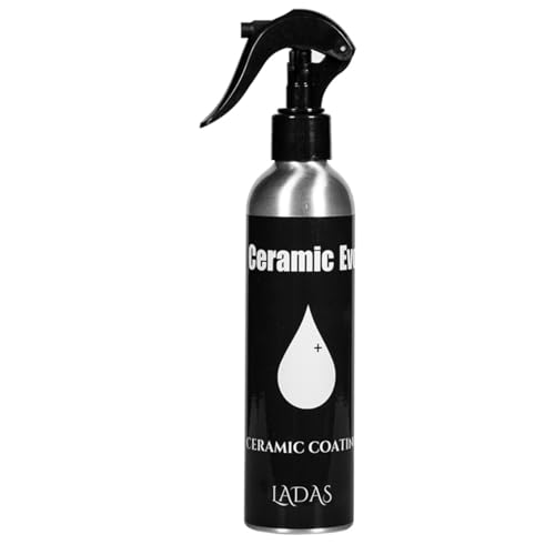 【LADAS】Ceramic Evo セラミックコーティング ガラス可 極艶 撥水 高性能コーティング剤 大容量 250ml 洗車用品 車用コーティング剤 車全体に使えるオールインワンタイプ (マイクロファイバータオル無し)
