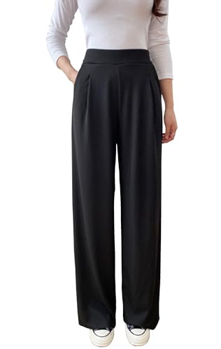 Pantalon ample pour femme et fille noir Shasmi 145 à taille élastique