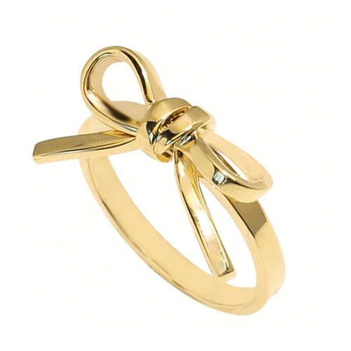 Bow Ring for Women Dainty Gold Bowknot Rings Pink Bow Ribbon Ring Promise Rings for Women