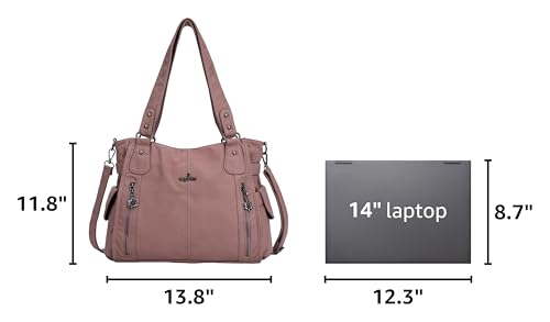 Image of Angel Kiss Handbags for Womens Top-Handle Hobo Purse Roomy Casual Shoulder Bags PU Tote Satchel Purse for Women
