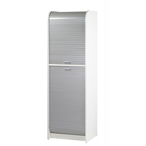 Meuble de Cuisine Micro-onde Blanc Alu 6 Niches L 58,2 H 180,7 P 47cm