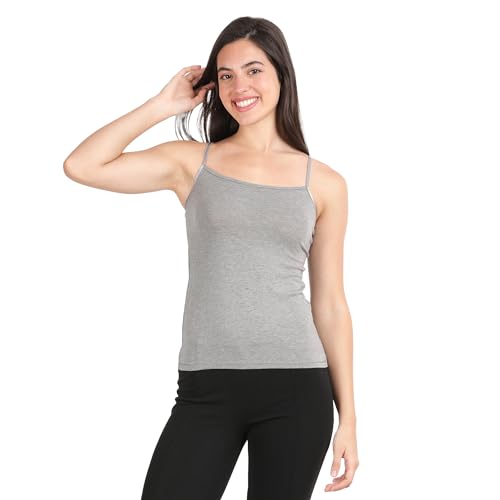 Image of Lavos Women's 2 Way Camisole V-Neck, Round Spaghetti Slip| Bamboo Cotton Anti Microbial 4-Way Stretchable
