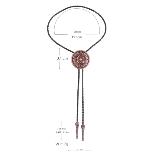 Image of GelConnie Floral Bolo Tie for Men Womens Bolo Tie Necklace Native American Black Men's Bolo Ties Western Cowboy Bolero Ties