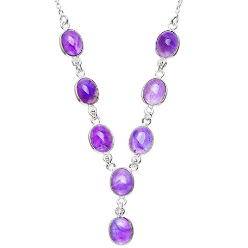 Collier Améthyste violette cadeau idéal en argent 925 fait main unique