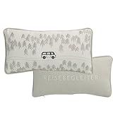 Räder Traumkissen „Reisebegleiter“ aus Baumwolle – Dekokissen mit Stickerei & Reise-Motiv