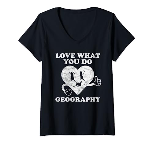 Geógrafo retro vintage o cartógrafo o amante de la geografía Camiseta Cuello V