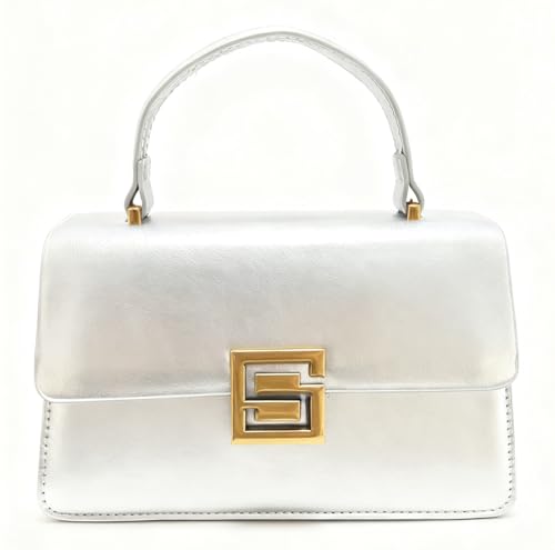 Image of Designer Satchel Purses For Women, Small Cute Crossbody Handbag, Ladies Vegan Leather Top Handle Bags