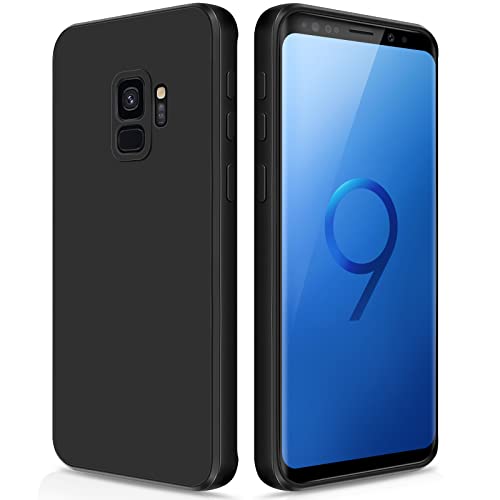 GiiYoon Silicone Case for Samsung Galaxy S9 - Full-Body Protective, Shockproof, Microfibre-Lined, Black