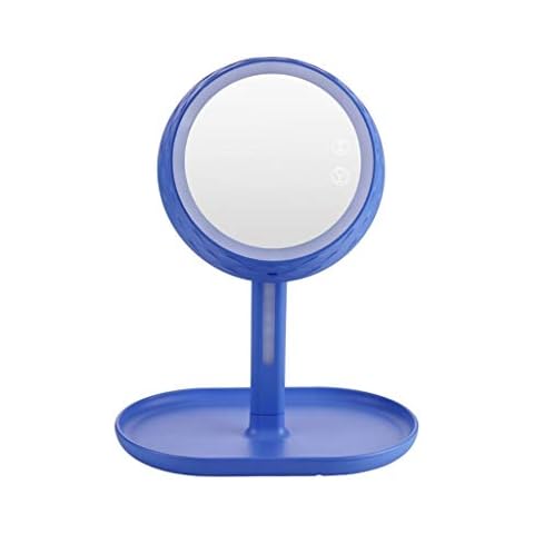 WANGXIAOLINjingzi TAISHI Lighted Makeup Mirror, Swivel Cosmetic Mirror, Led Makeup Mirror, Tabletop Mirror 9 Inch Freestanding Mirror With Pedestal For Makeup (Color : Blue) Cover