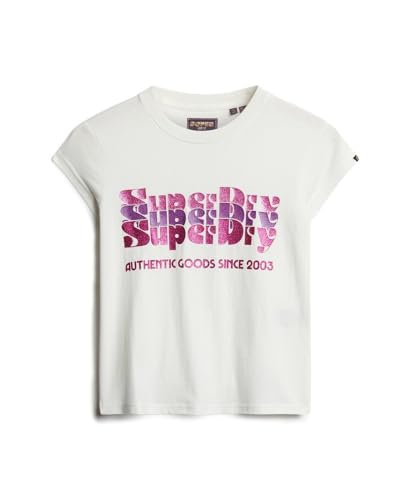 T shirt à logo scintillant femme Superdry Retro - vue 7