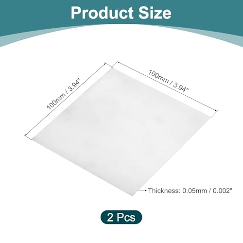 QUARKZMAN 2 Stücke Reines Nickelblech 99.6% Reine Nickelplatte Streifen 0.002x3.94x3.9(0.05x100x100mm) Anodisiert Für Galvanik Wissenschaftliches Labor Industrie DIY Handwerk