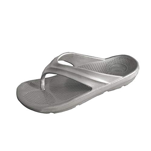 Pure Stride Orthotic Flip Flops for Plantar Fasciitis Metatarsal and Heel Spurs (Grey, Numeric_9)