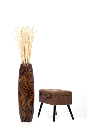 Image of Leewadee Large Floor Vase 34 inches Mango Wood for Pampas Grass, Dried Flowers