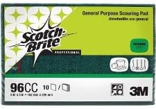 Wholesale CASE of 15 - 3M Scotch-Brite General Purpose Scouring Pads-General Purpose Scour Pad, 9-9/10"x7"x7", 10/PK, Green