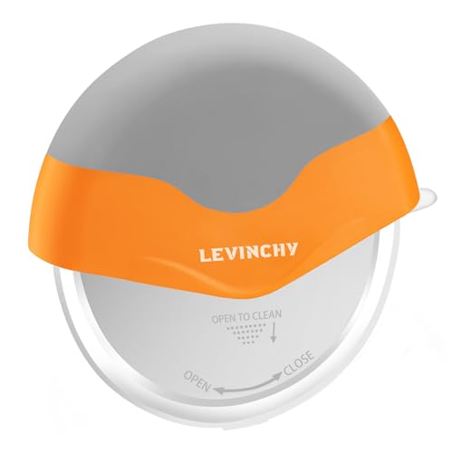 LEVINCHY Pizza Cutter Wheel, Detachable Slicer Easy to Clean, Pizza Slicer, Premium Spuer Sharp Stainless Steel, with Protective Blade Guard, Large Size, Orange