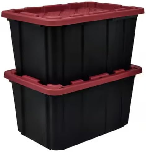 27-Gallon Storage Container in Black and Red MV03000