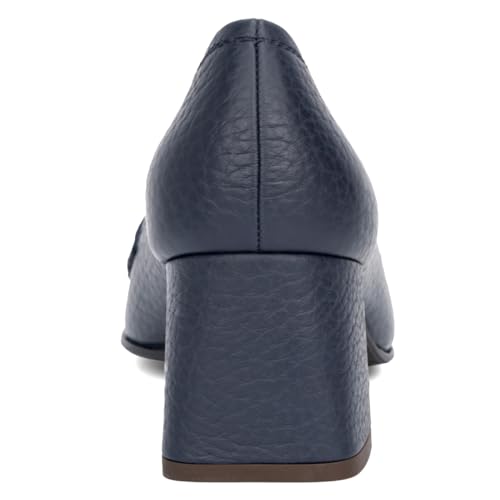 Women’s Classic Pumps Block Mid Heels Dressy Loafers Square Toe Slip On Shoes Business Working Daily Size 4-16 US4