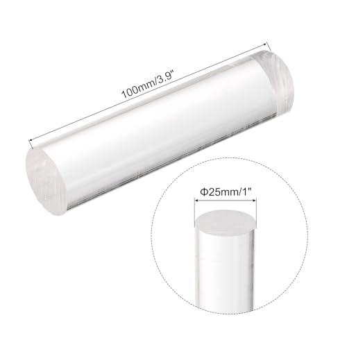 Image of MECCANIXITY Acrylic Round Rods 1 inch x 4 inch Clear Acrylic Dowel Rods Sticks Plastic Sticks Strip for DIY Crafts Lighting Gardening Decoration - 25mm x 100mm