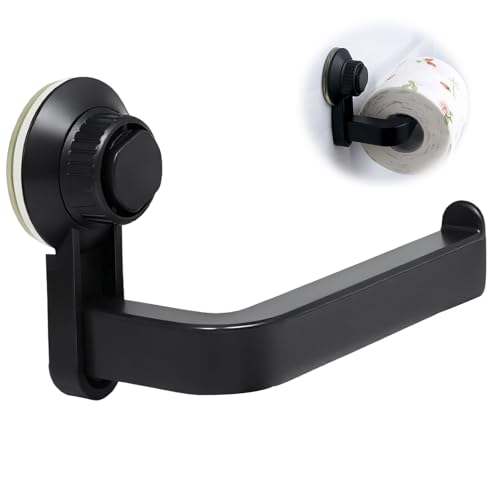 1PC Black Self Adhesive Suction Toilet Roll Holder with Strong Adhesiveness