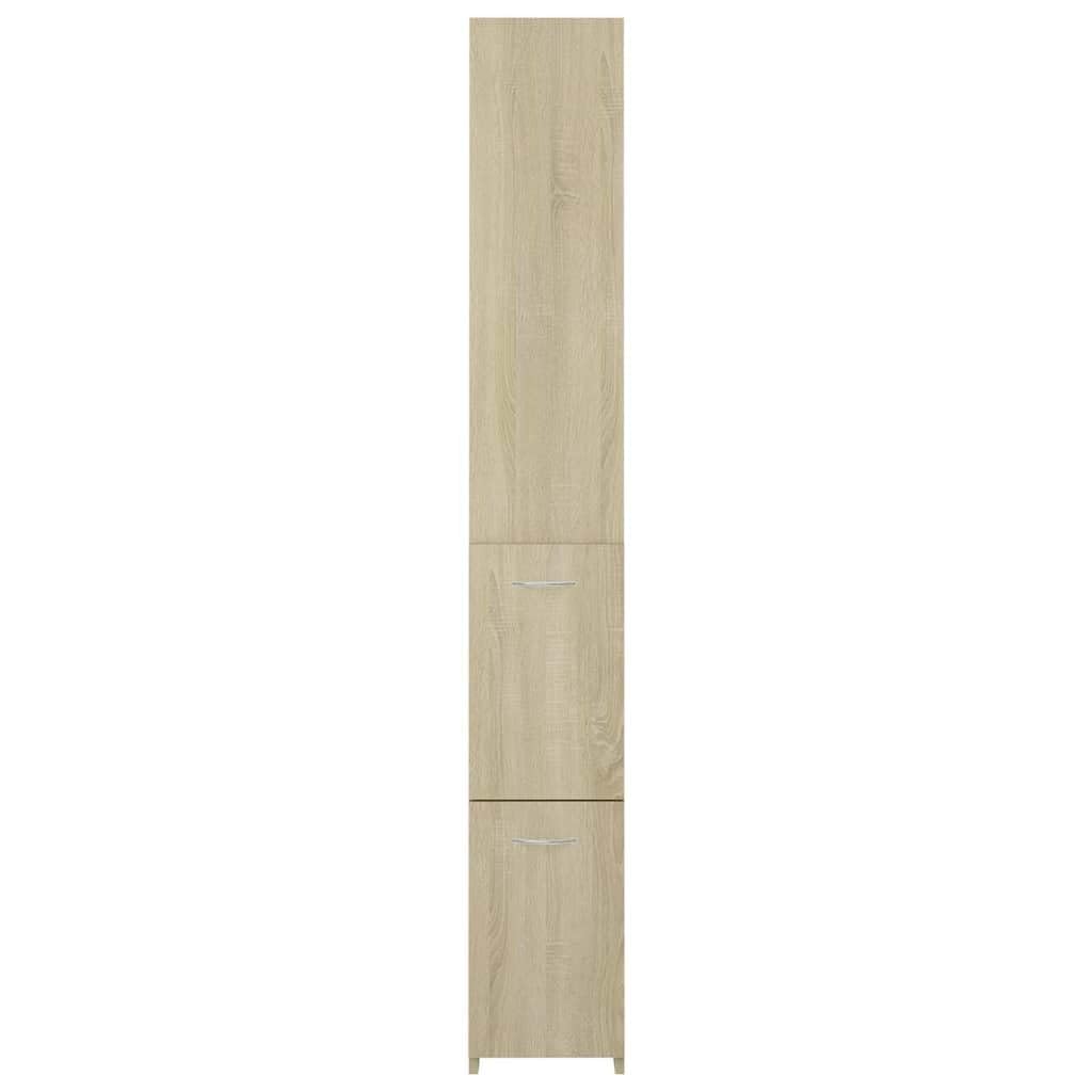 Szafka łazienkowa dąb Sonoma z materiału drewnopochodnego 25 x 26,5 x 170 cm z miejscem do przechowywania i drzwiczkami do mebli łazienkowych, szafka wisząca z regałem i szufladą do montażu