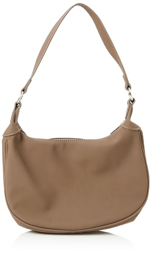 Sac à main croissant de lune souple coloris boue au format pochette